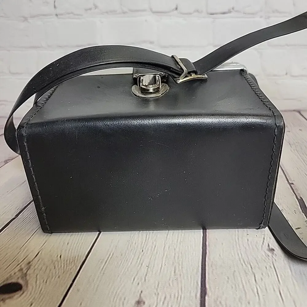 Camera Case Vintage Hard Shell With Strap Black For Polaroid Or Other Cameras